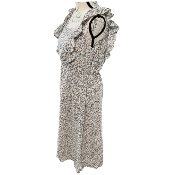 Madewell | Ruffle-Strap Square Neck Floral Midi Dress - 6 🌿 Cottagecore Prairie - Picture 4 of 8